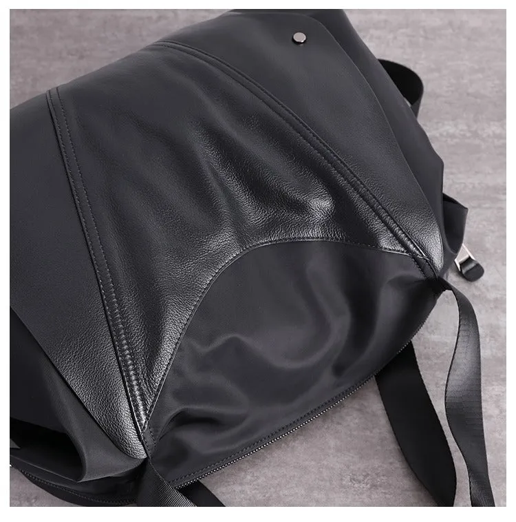 Black Nylon Crossbody Bag Womens Nylon Travel Bag Nylon Duffle Bag for Women