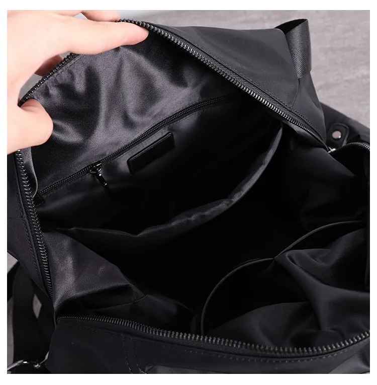 Black Nylon Crossbody Bag Womens Nylon Travel Bag Nylon Duffle Bag for Women