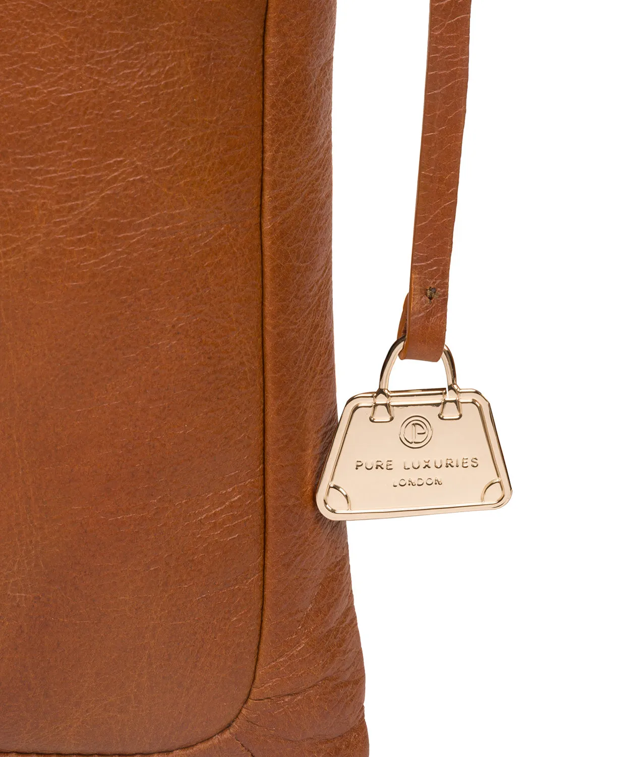 'Lotus' Hazelnut Leather Cross Body Bag