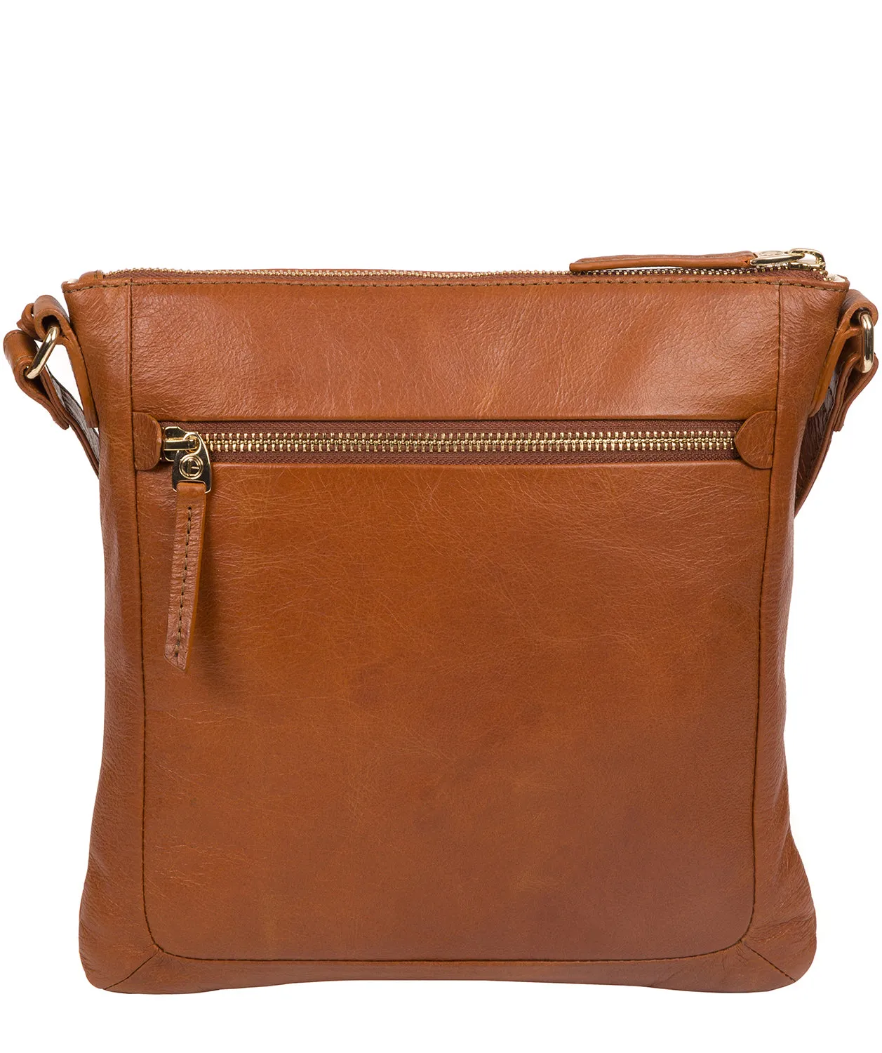 'Lotus' Hazelnut Leather Cross Body Bag