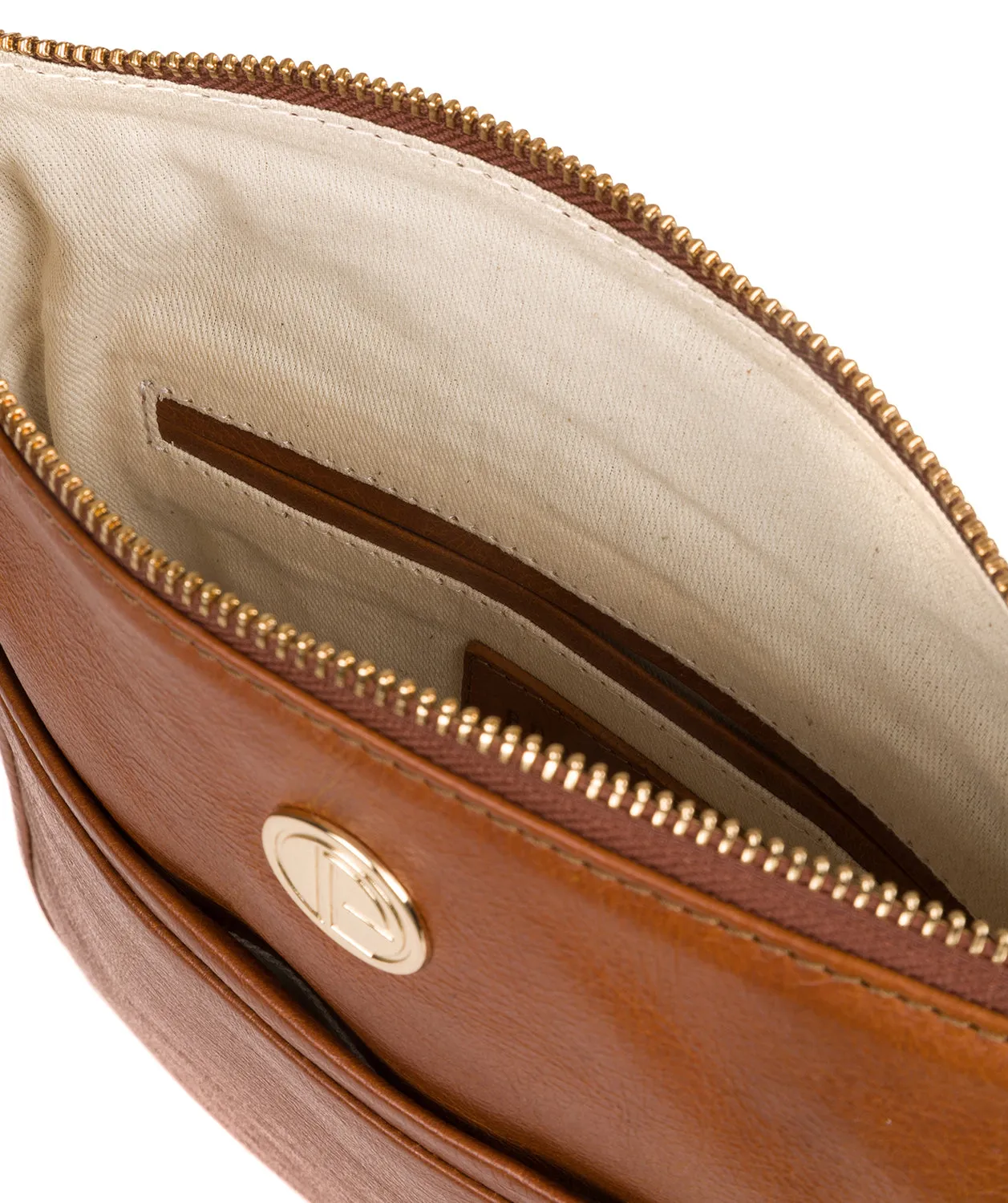 'Lotus' Hazelnut Leather Cross Body Bag